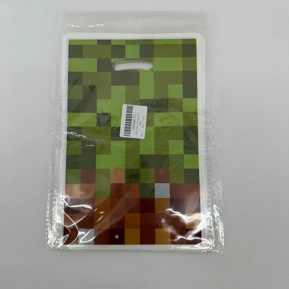 Pixel World Gift Bags Minecraft Themed Party Favor Treat Bags 5 Pack
